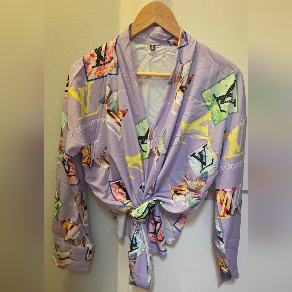 Louis Vuitton Multicolor Tie-Front Blouse
